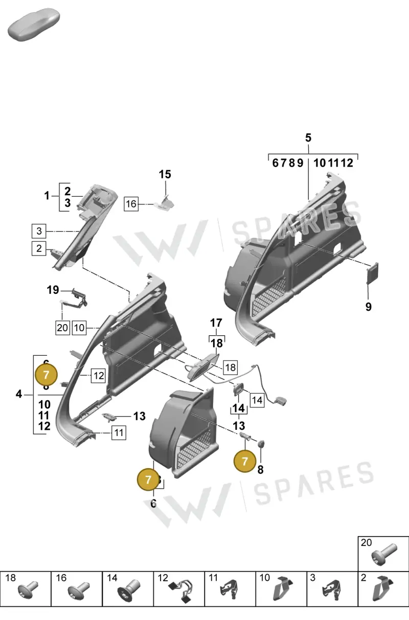 971919309A — Porsche Macan 4 (2024-) diagram p61807500, position 7