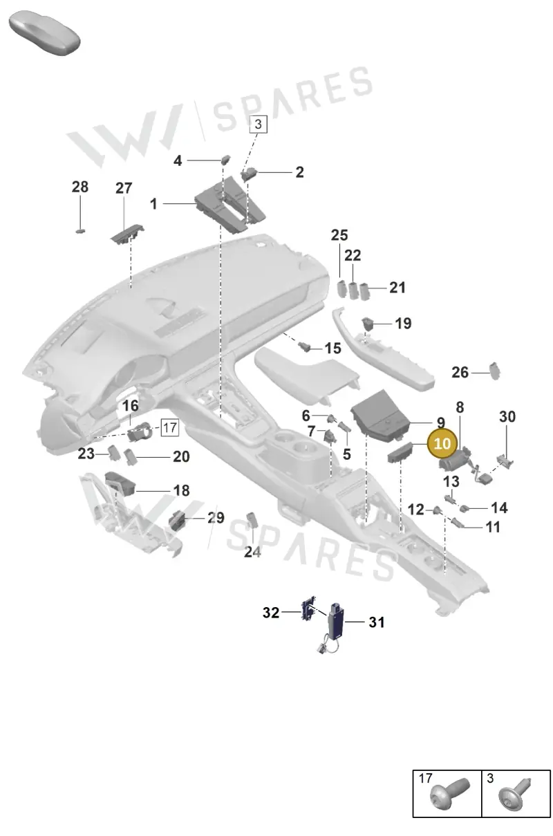 971919709CDOV3 — Porsche Panamera (2020-2023) diagram p58903010, position 10