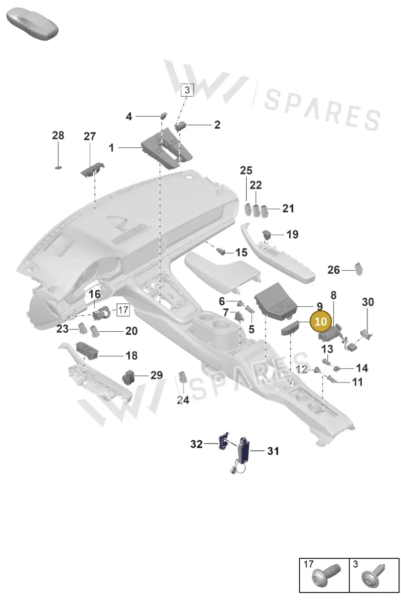 971919709CFOV3 — Porsche Panamera (2020-2023) diagram p58903010, position 10