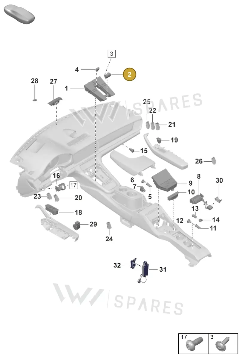 971927225D6N3 — Porsche Panamera (2020-2023) diagram p58903010, position 2