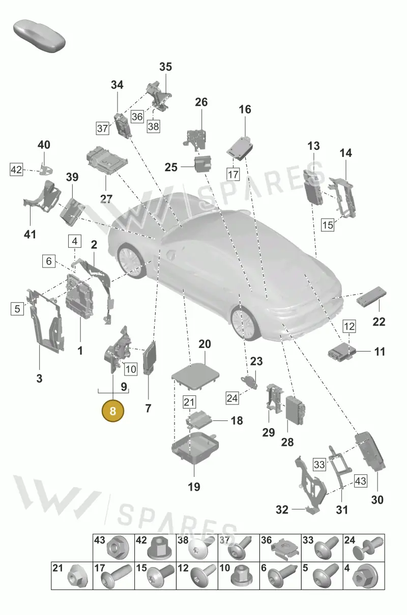 971927335B — Porsche Panamera (2020-2023) diagram p58901003, position 8