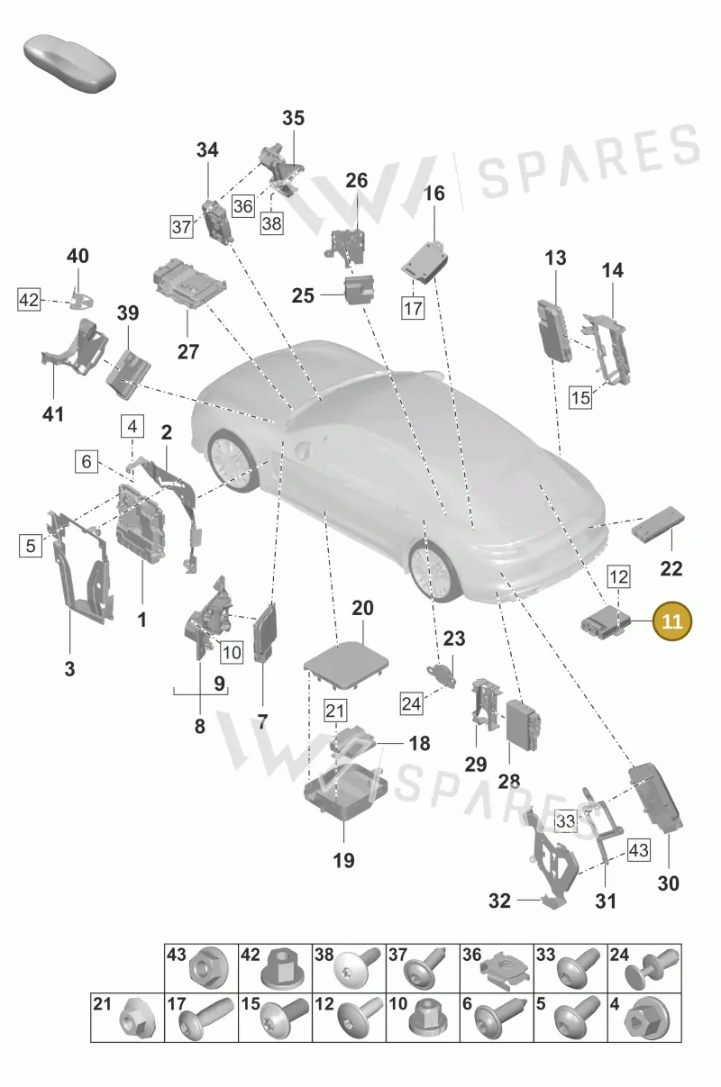 971927771L — Porsche Panamera (2020-2023) diagram p58901003, position 11