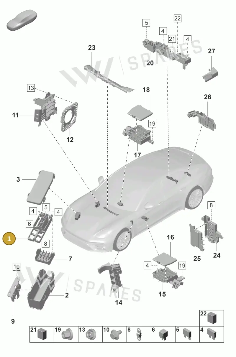 971937503A — Porsche Panamera (2020-2023) diagram p58902000, position 1
