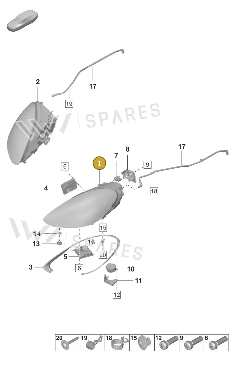 971941043M — Porsche Panamera (2020-2023) diagram p58905000, position 1