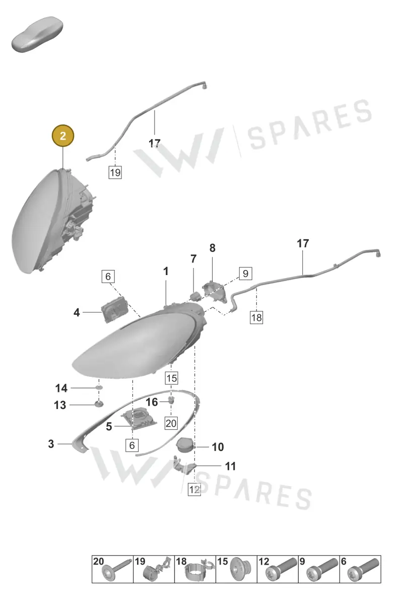 971941044L — Porsche Panamera (2020-2023) diagram p58905000, position 2