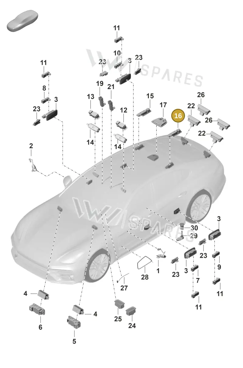 971947354B — Porsche Panamera (2020-2023) diagram p58903005, position 16