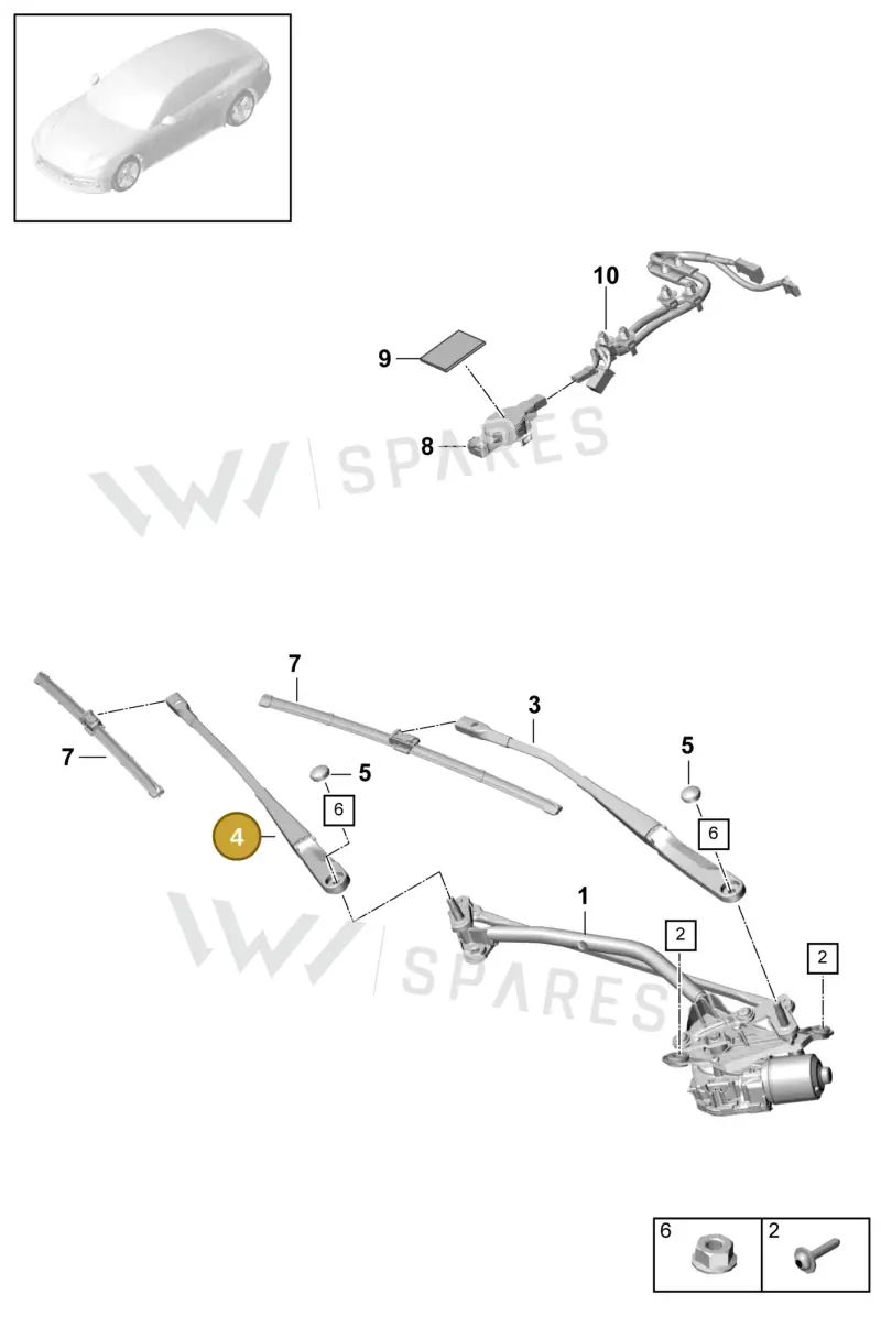971955409A — Porsche Panamera (2016-2020) diagram p49904000, position 4