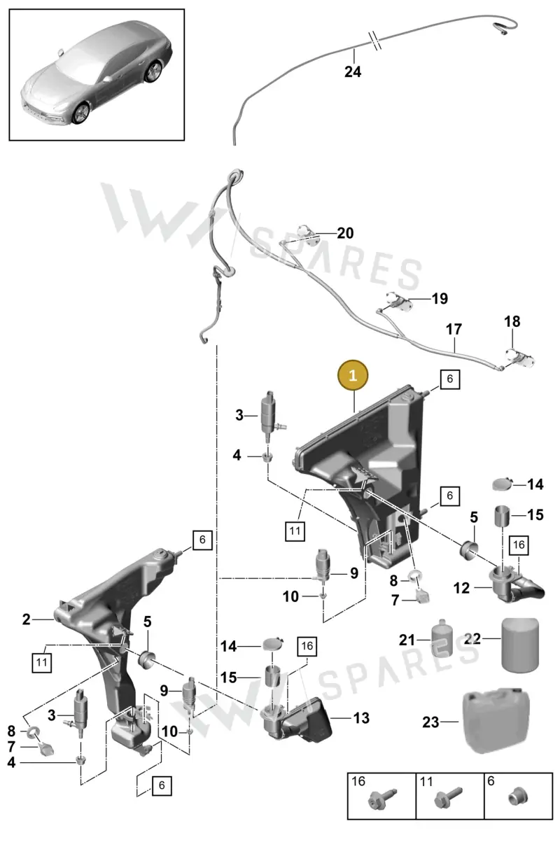 971955453E — Porsche Panamera (2016-2020) diagram p49904010, position 1