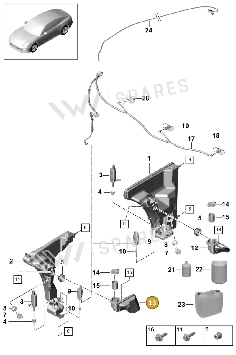 971955463B — Porsche Panamera (2016-2020) diagram p49904010, position 13