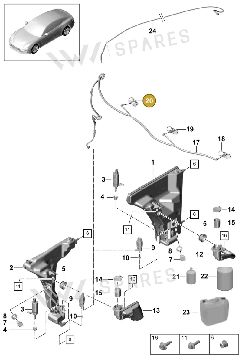 971955988 — Porsche Panamera (2016-2020) diagram p49904010, position 20
