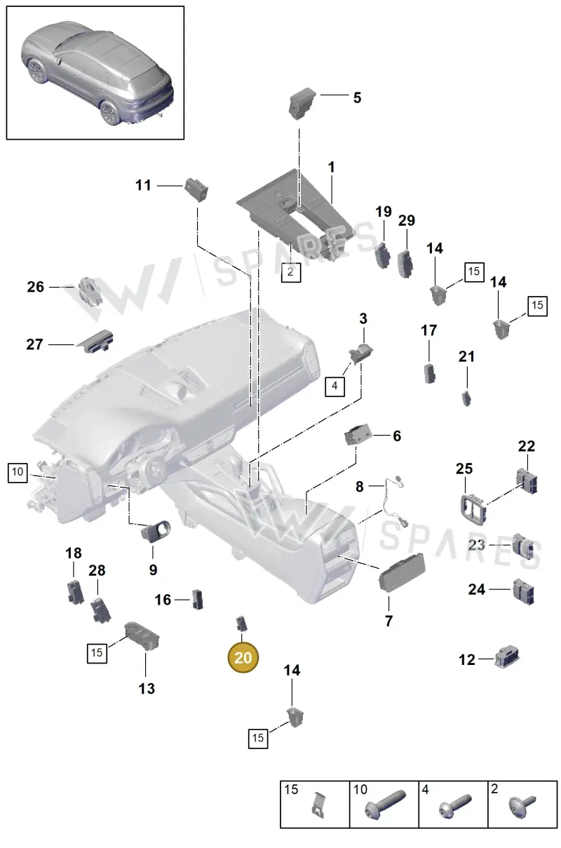 971959214F6N3 — Porsche Cayenne (2017-2023) diagram p51903010, position 20