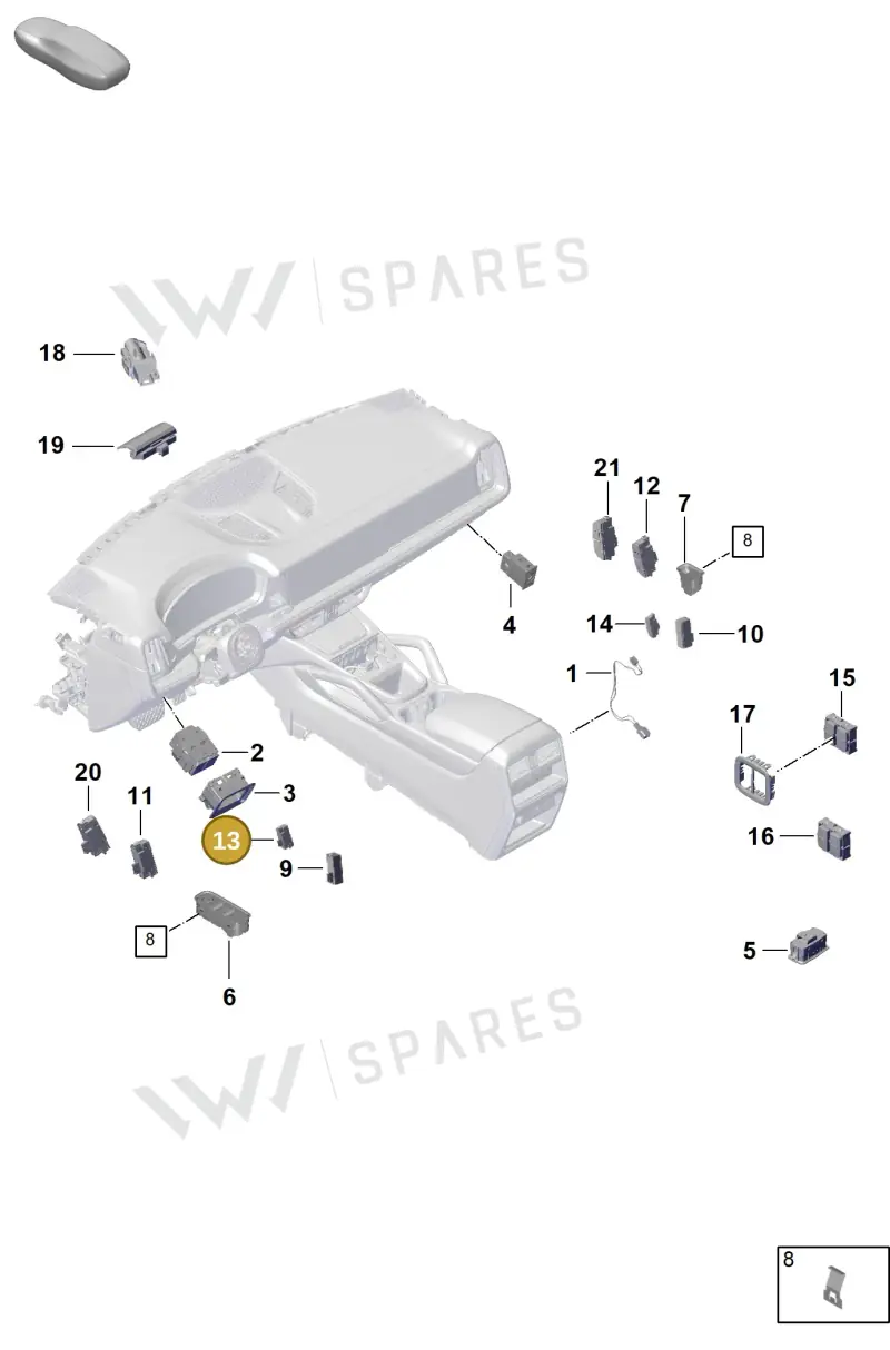 971959214F6N3 — Porsche Cayenne Hybrid Coupe (2023-) diagram p60905400, position 13