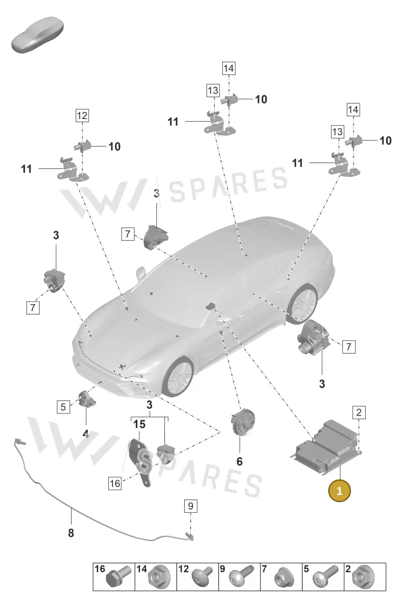 971959655J — Porsche Panamera (2020-2023) diagram p58901006, position 1