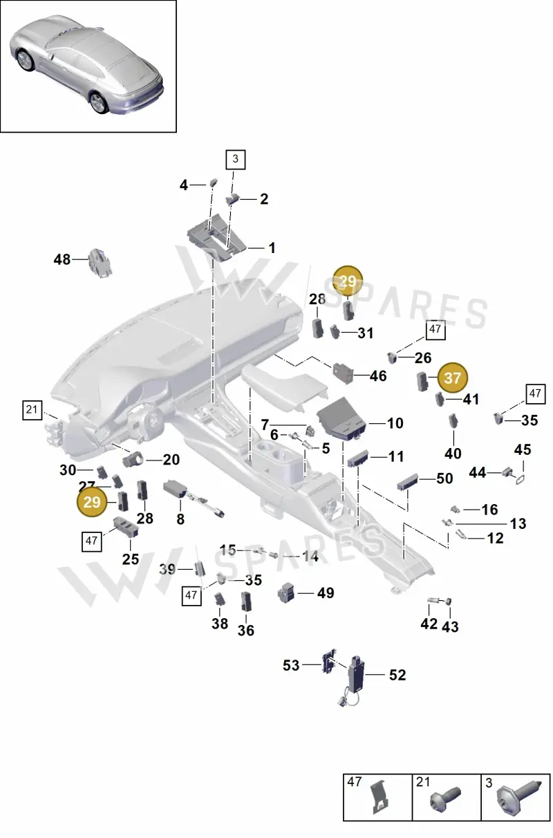 971959770GOV3 — Porsche Panamera (2016-2020) diagram p49903010, position 29+37