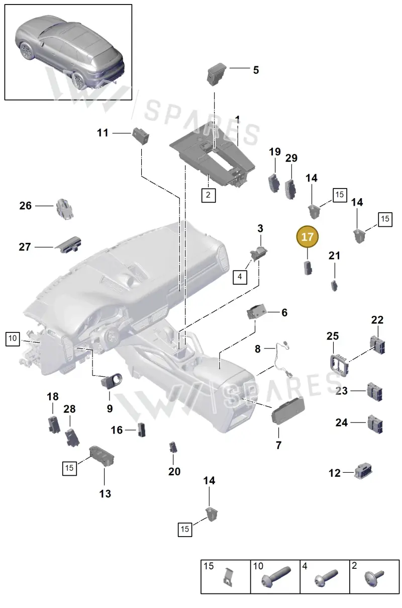 971959770GOV3 — Porsche Cayenne (2017-2023) diagram p51903010, position 17