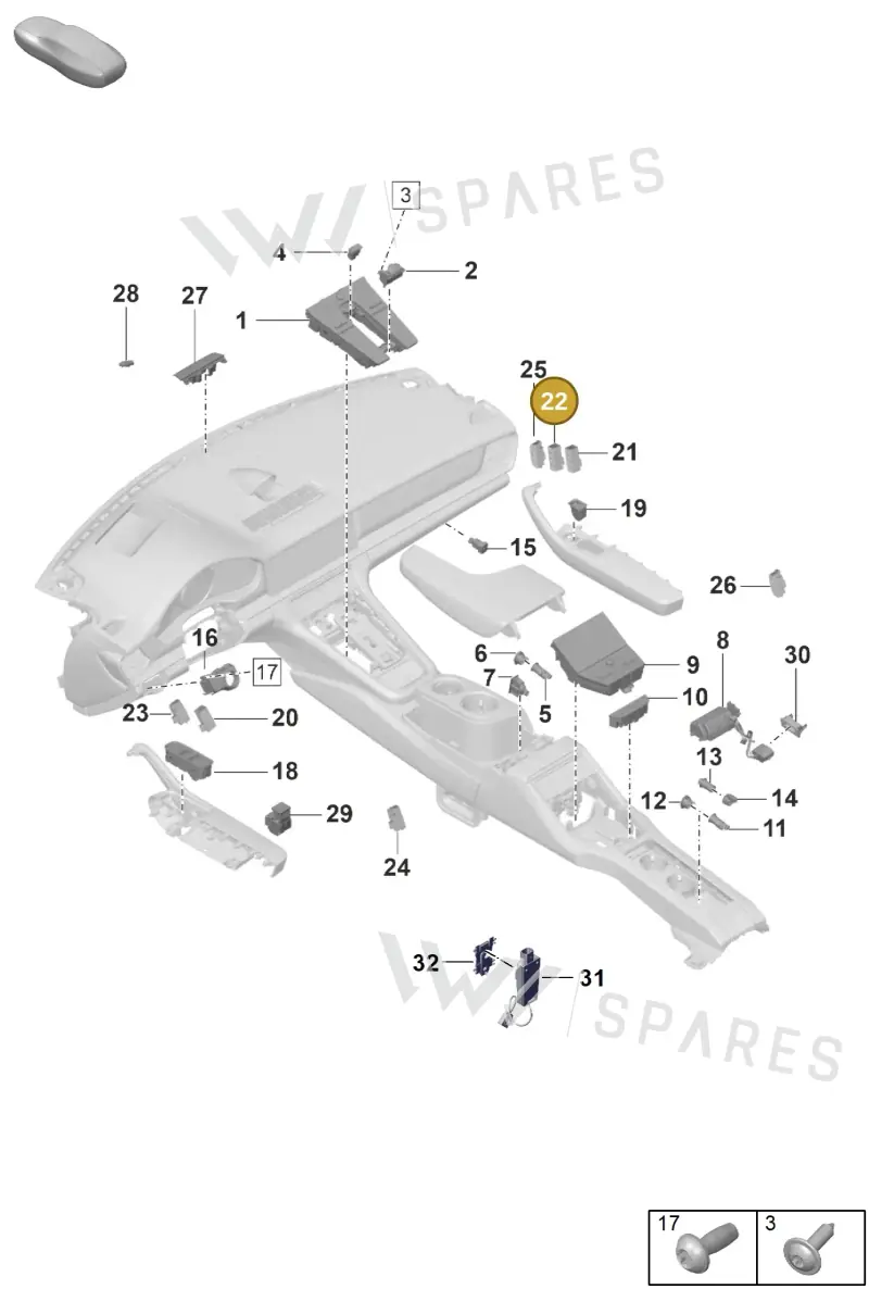 971959770GOV3 — Porsche Panamera (2020-2023) diagram p58903010, position 22