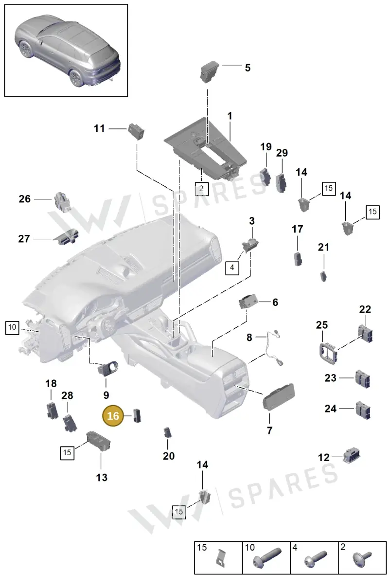 971959770J6N3 — Porsche Cayenne (2017-2023) diagram p51903010, position 16