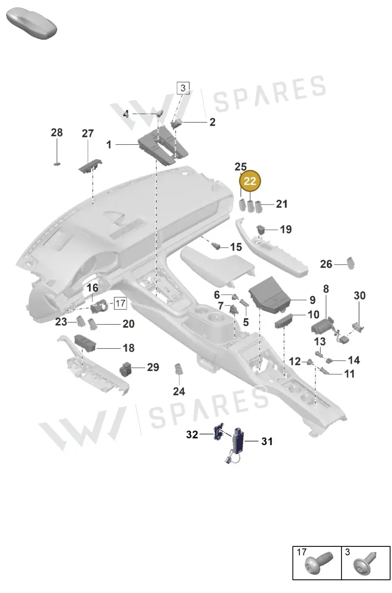 971959770J6N3 — Porsche Panamera (2020-2023) diagram p58903010, position 22
