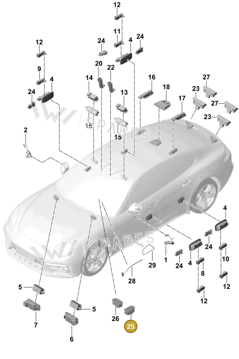 971959832C6N3 — Porsche Panamera (2016-2020) diagram p49903005, position 25