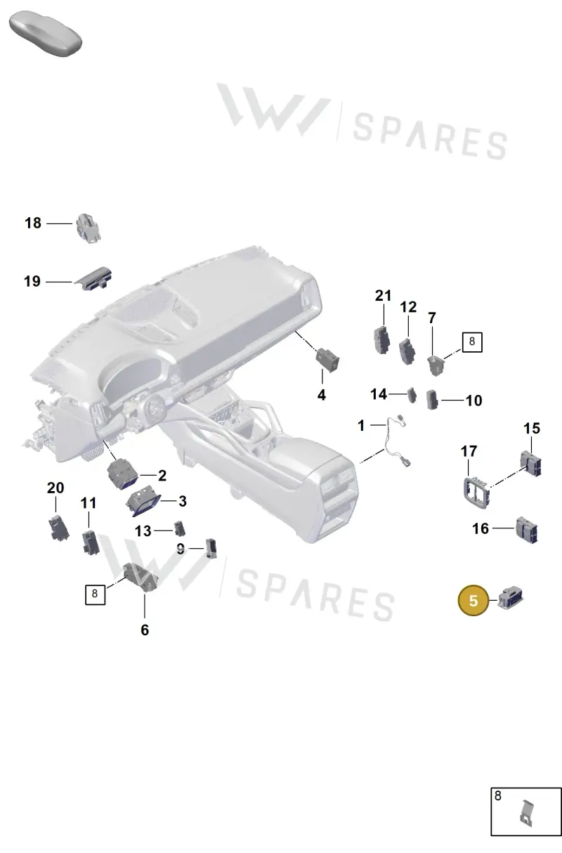 971959832C6N3 — Porsche Cayenne Hybrid Coupe (2023-) diagram p60905400, position 5