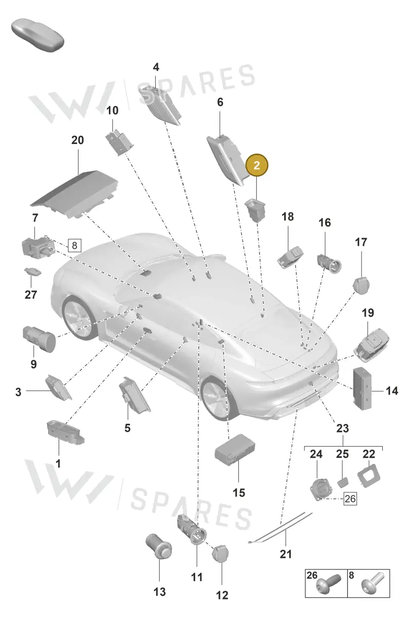 971959855D6N3 — Porsche Taycan Sport Turismo (2019-2024) diagram p56903050, position 2