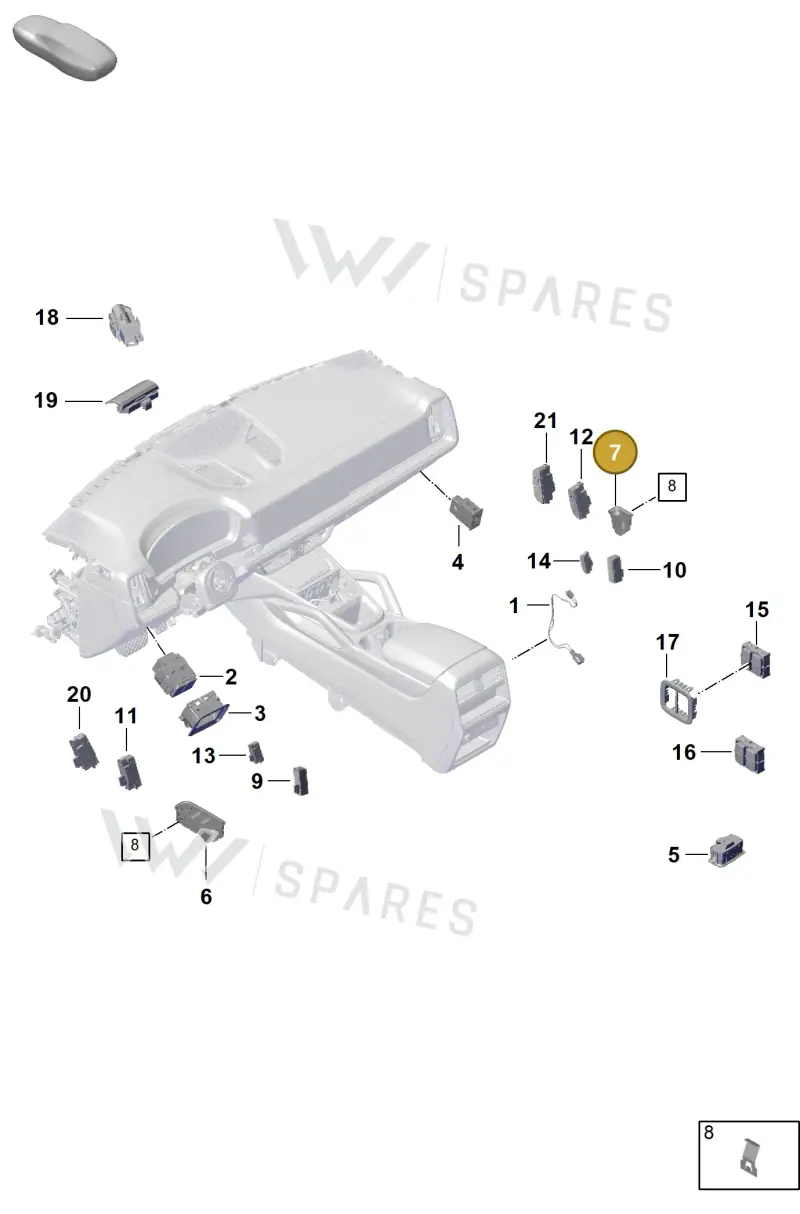 971959855D6N3 — Porsche Cayenne Hybrid Coupe (2023-) diagram p60905400, position 7