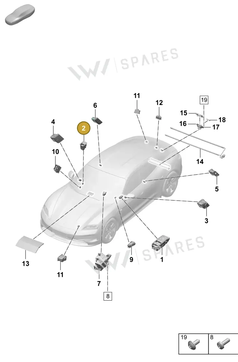 971959855D6N3 — Porsche Taycan Sport Turismo (2023-) diagram p64905400, position 2