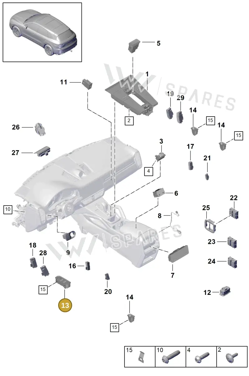 971959858CHUO — Porsche Cayenne (2017-2023) diagram p51903010, position 13