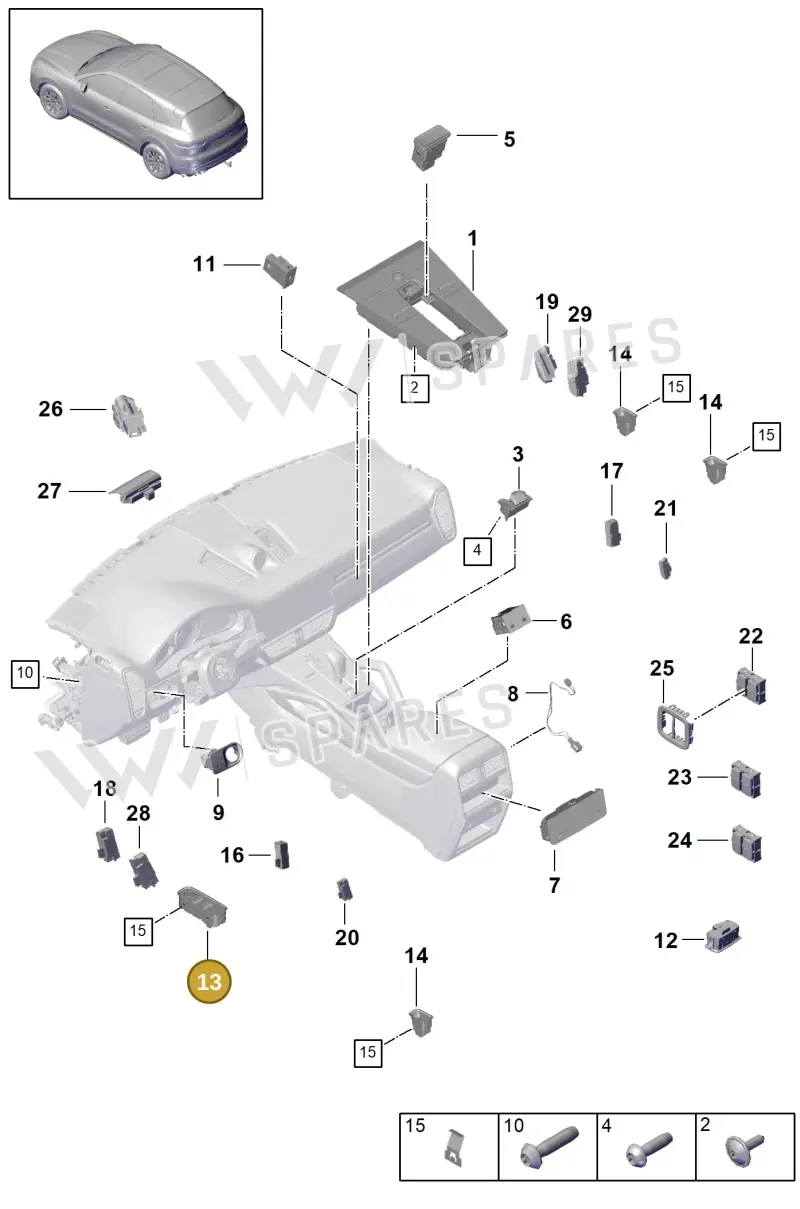 971959858DHUO — Porsche Cayenne (2017-2023) diagram p51903010, position 13