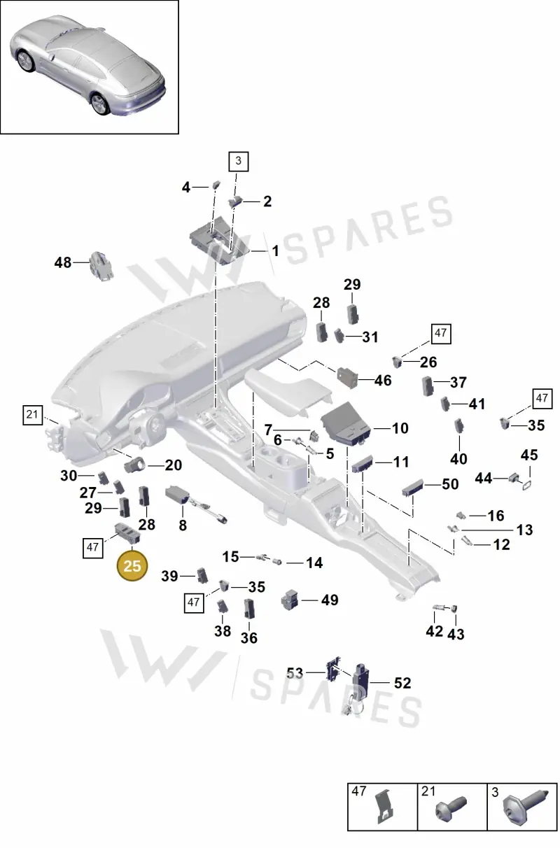 971959858HHUO — Porsche Panamera (2016-2020) diagram p49903010, position 25