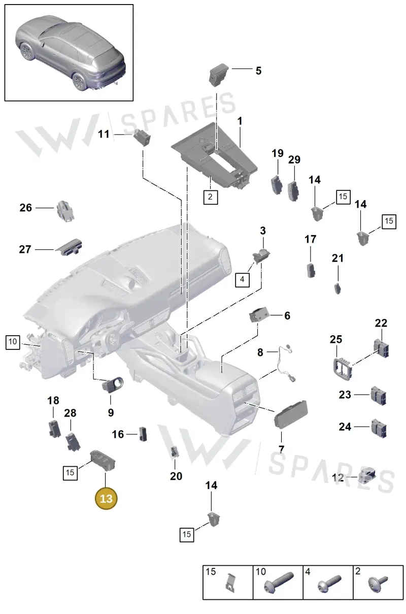 971959858HHUO — Porsche Cayenne (2017-2023) diagram p51903010, position 13