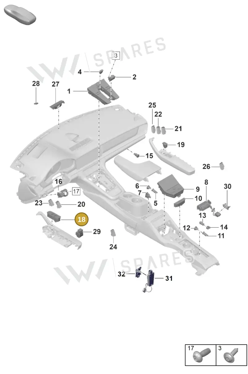 971959858J6N3 — Porsche Panamera (2020-2023) diagram p58903010, position 18
