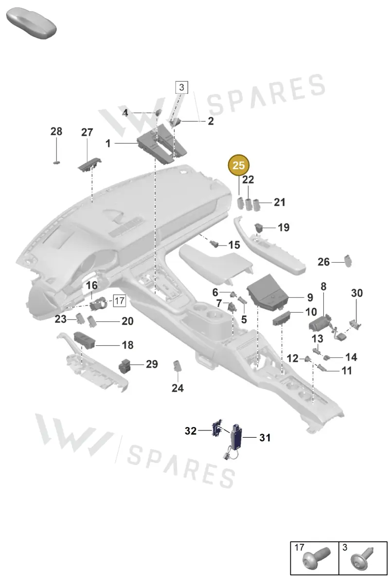 971962125L6N3 — Porsche Panamera (2020-2023) diagram p58903010, position 25