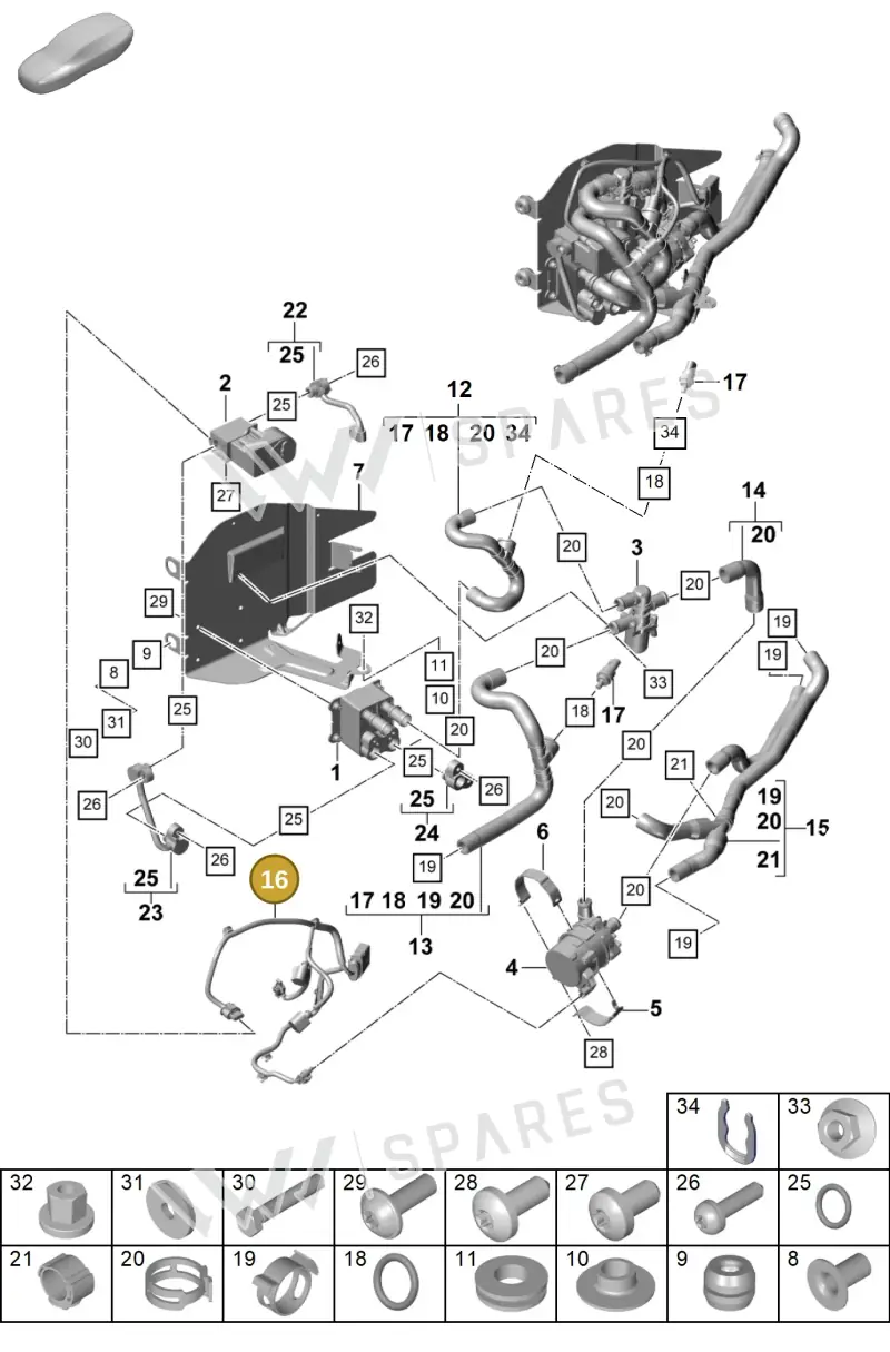 971971600 — Porsche Panamera (2020-2023) diagram p58815300, position 16