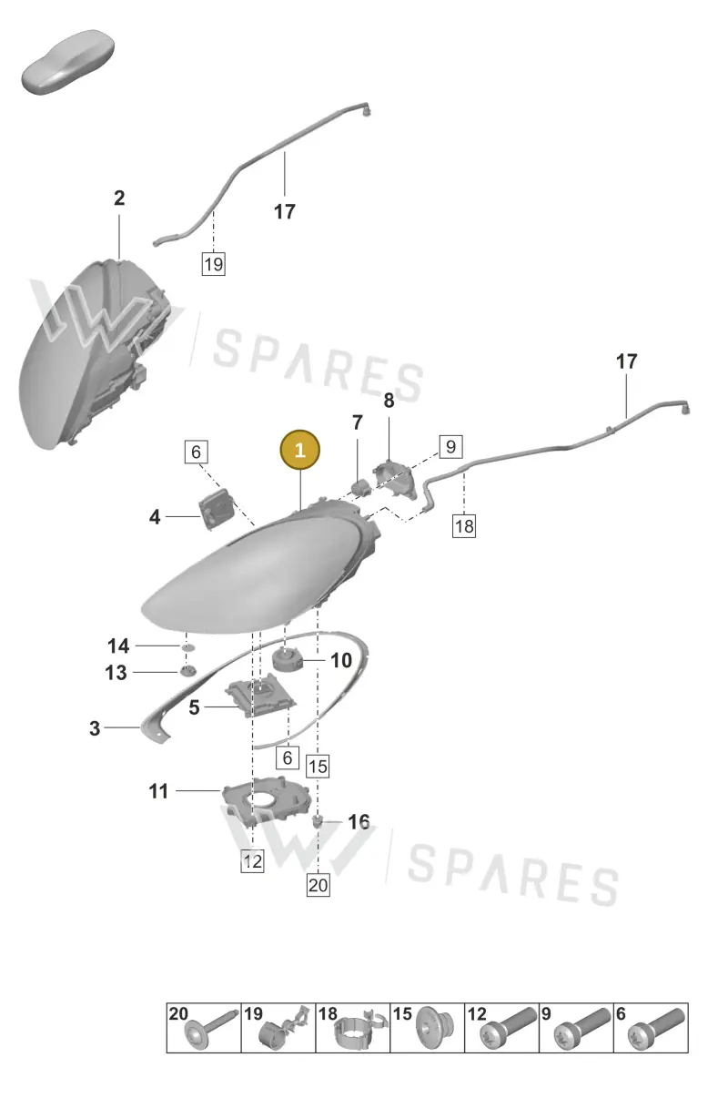 973941039A — Porsche Panamera (2020-2023) diagram p58905000, position 1