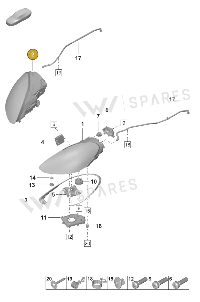 973941040A — Porsche Panamera (2020-2023) diagram p58905000, position 2
