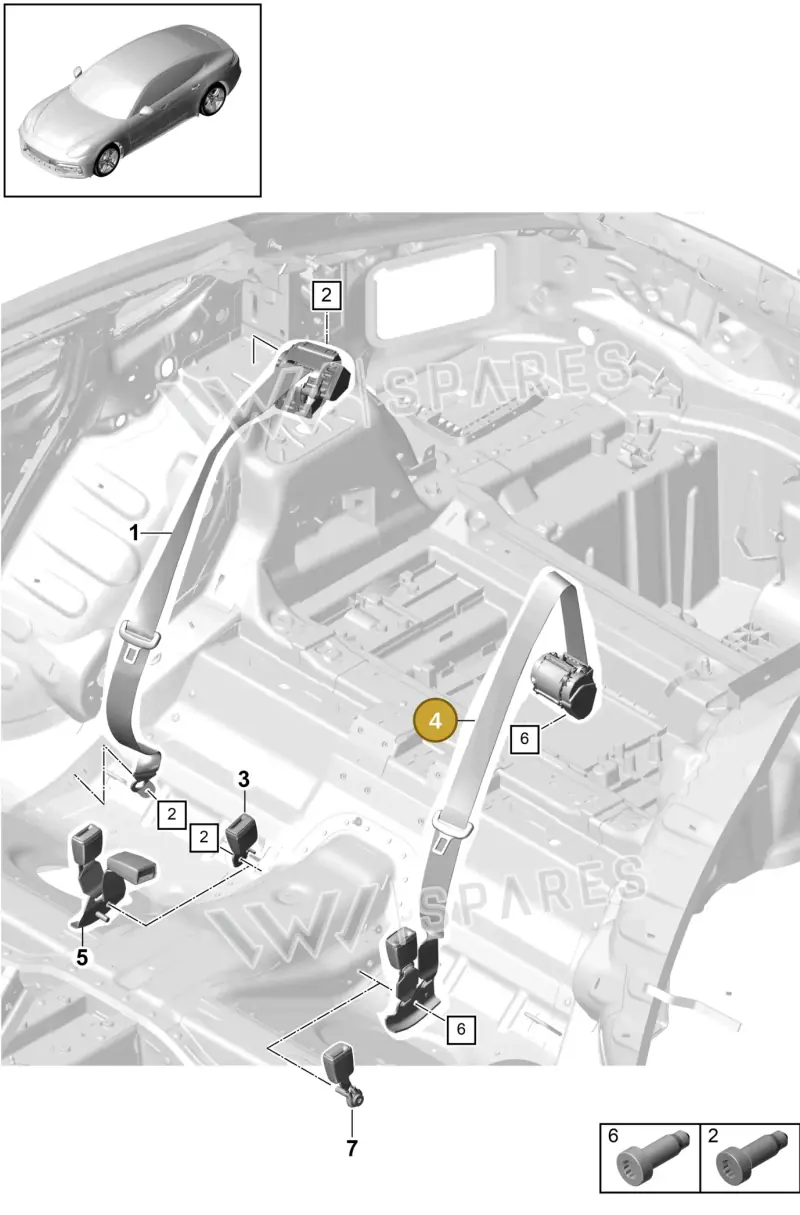 974857807BOL8 — Porsche Panamera (2016-2020) diagram p49812000, position 4