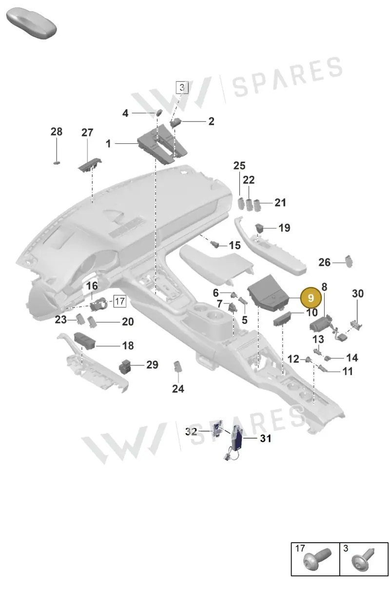 974919615N6N3 — Porsche Panamera (2020-2023) diagram p58903010, position 9