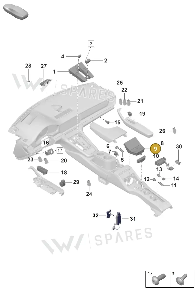 974919615Q6N3 — Porsche Panamera (2020-2023) diagram p58903010, position 9