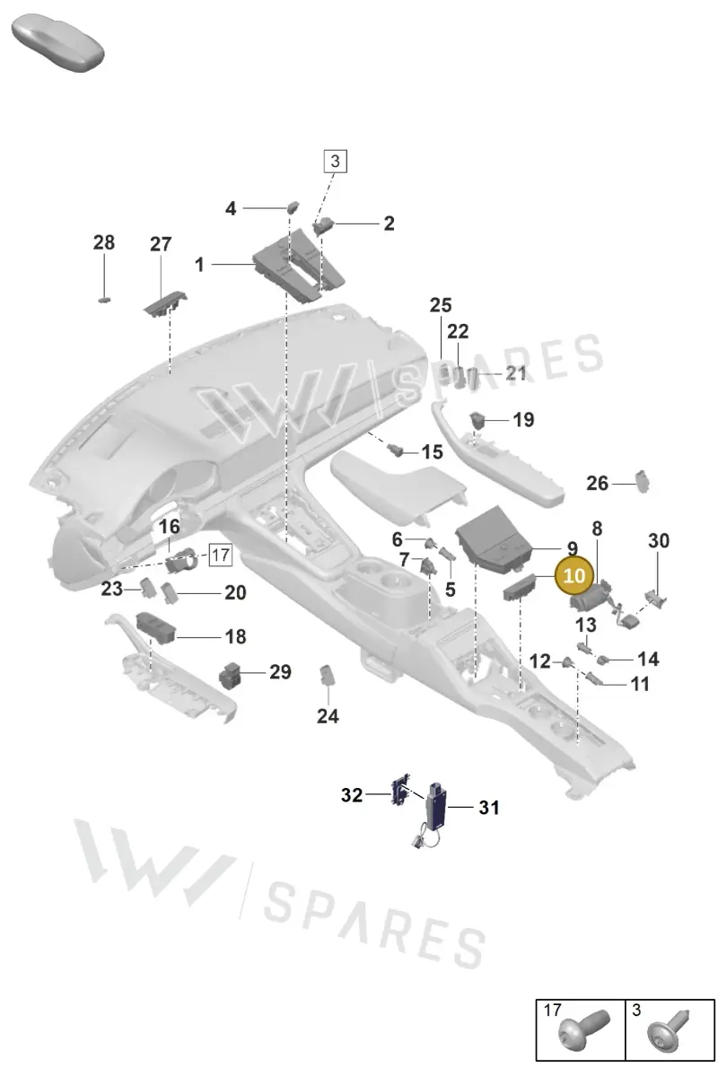 974919709EHTO — Porsche Panamera (2020-2023) diagram p58903010, position 10