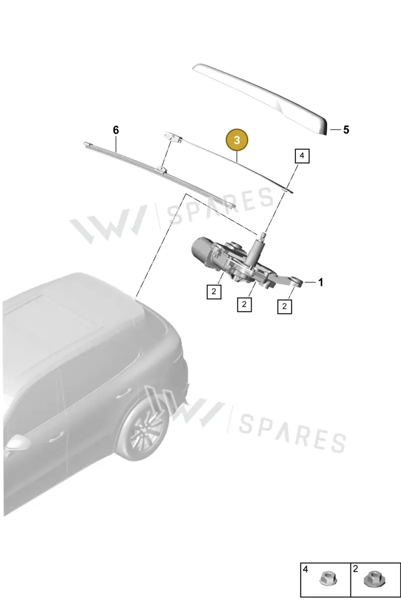974955707B — Porsche Cayenne (2017-2023) diagram p51904005, position 3