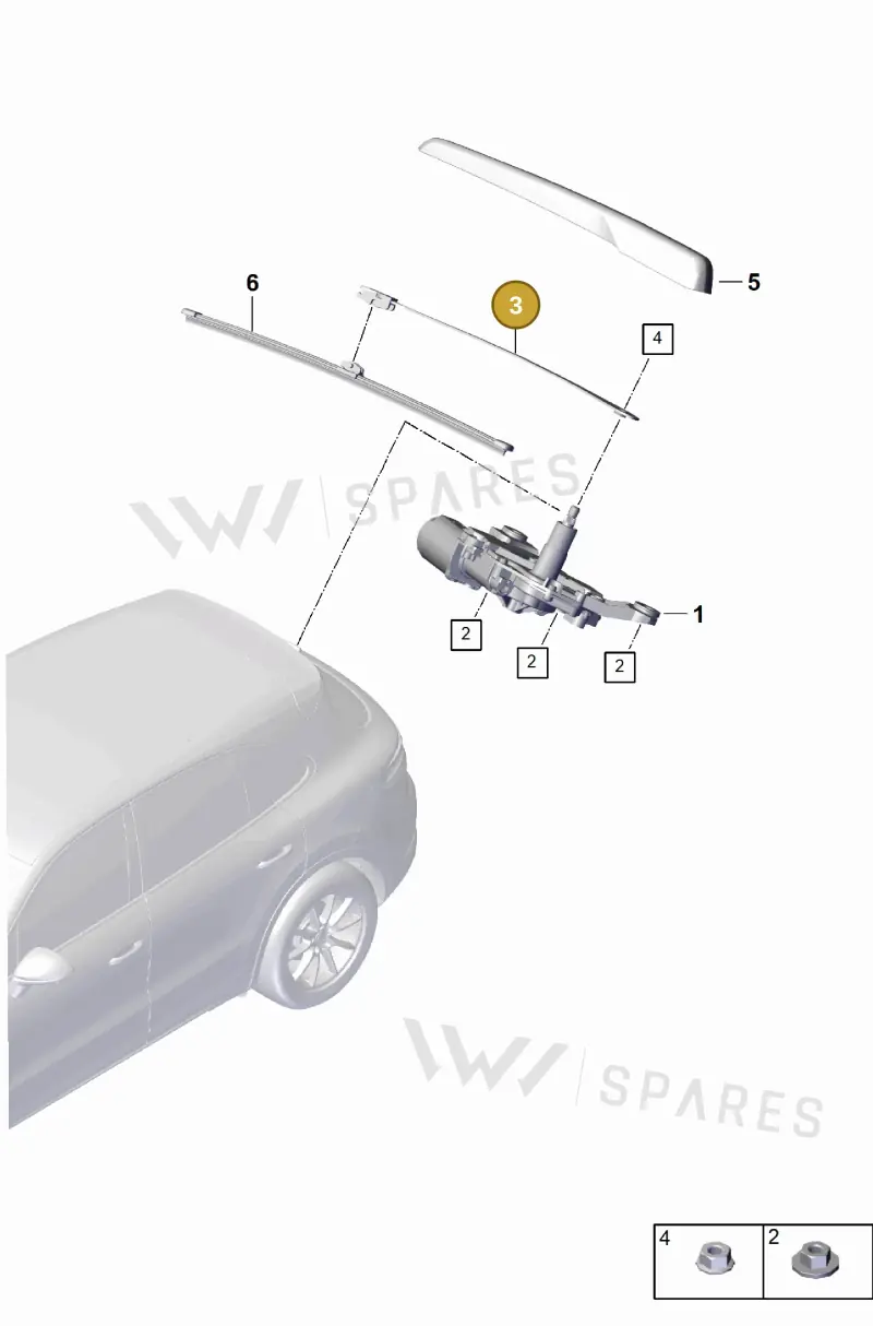 974955707B — Porsche Cayenne Coupe (2023-2023) diagram p60906100, position 3