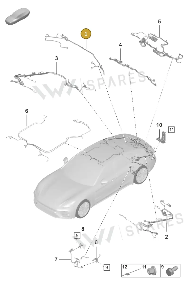 974971104E — Porsche Panamera (2020-2023) diagram p58902040, position 1