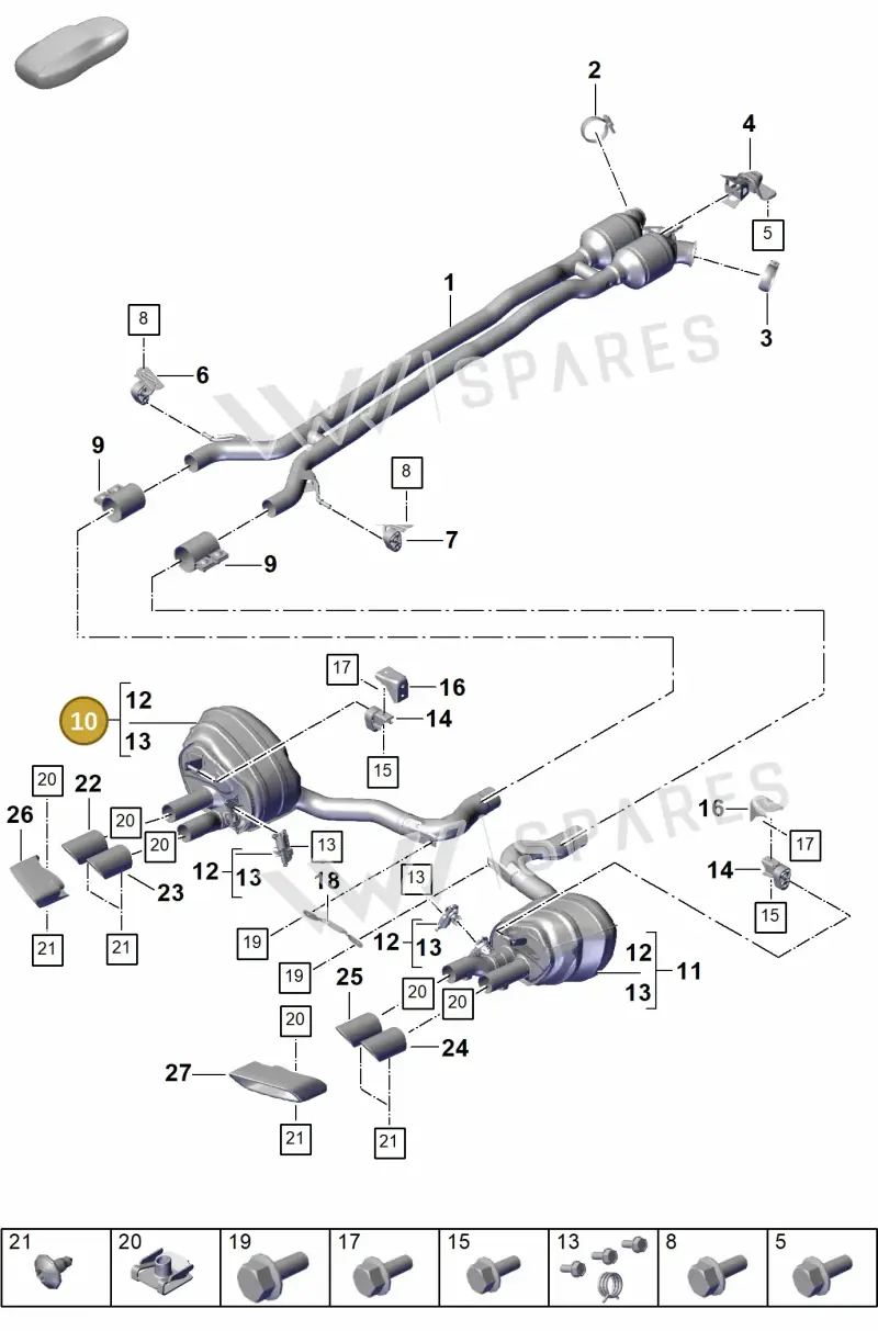 976253601FY — Porsche Panamera (2023-2025) diagram p62203010, position 10