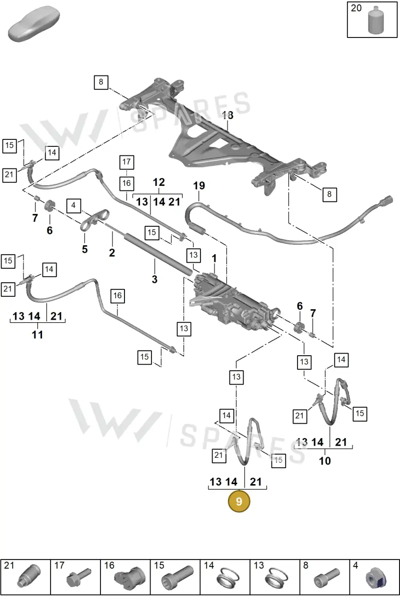 976411803A — Porsche Panamera (2023-2025) diagram p62402050, position 9