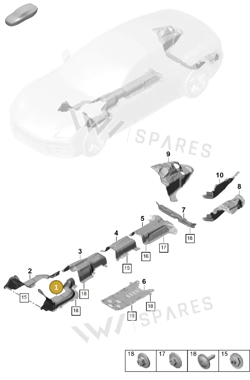 976804161A — Porsche Panamera (2023-2025) diagram p62801725, position 1