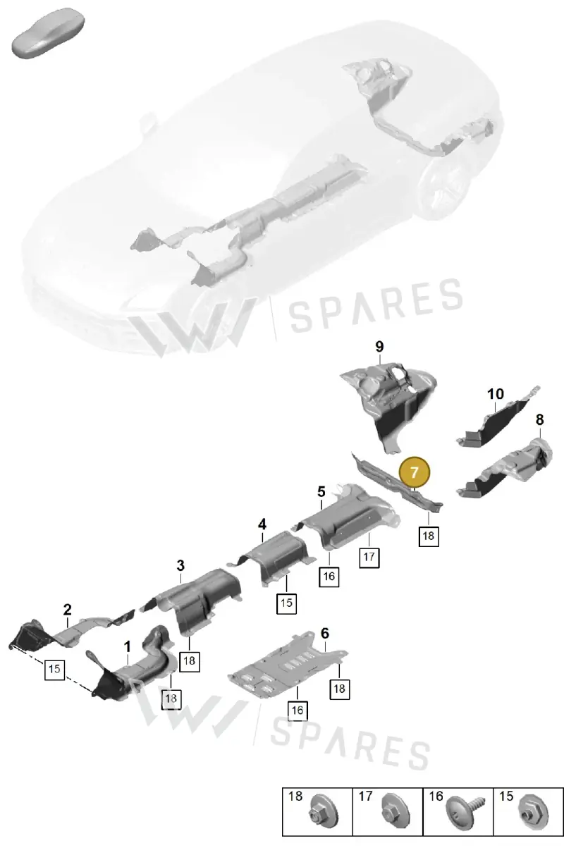 976804167A — Porsche Panamera (2023-2025) diagram p62801725, position 7
