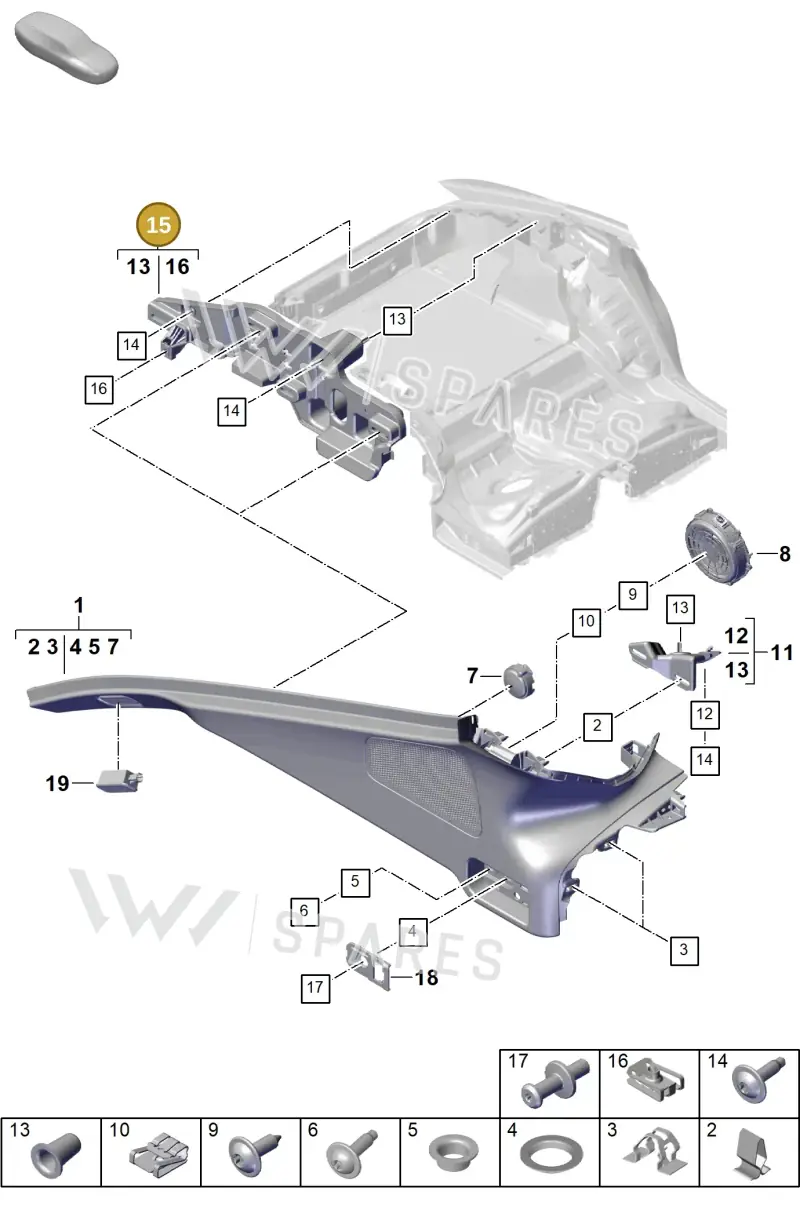 976868891A — Porsche Panamera (2023-2025) diagram p62807400, position 15