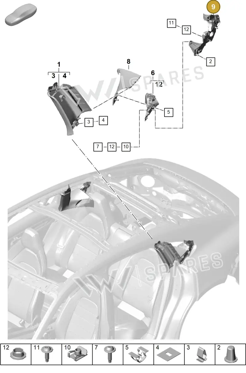 976868973 — Porsche Panamera (2023-2025) diagram p62807250, position 9