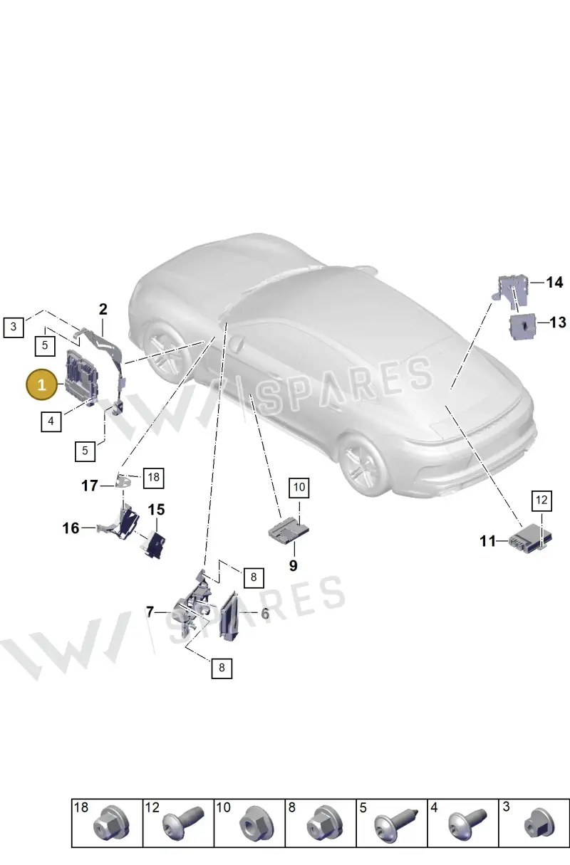 976907309A — Porsche Panamera (2023-2025) diagram p62901000, position 1